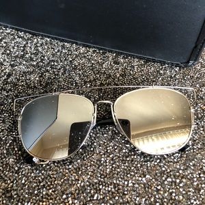 Silver metal sunglasses